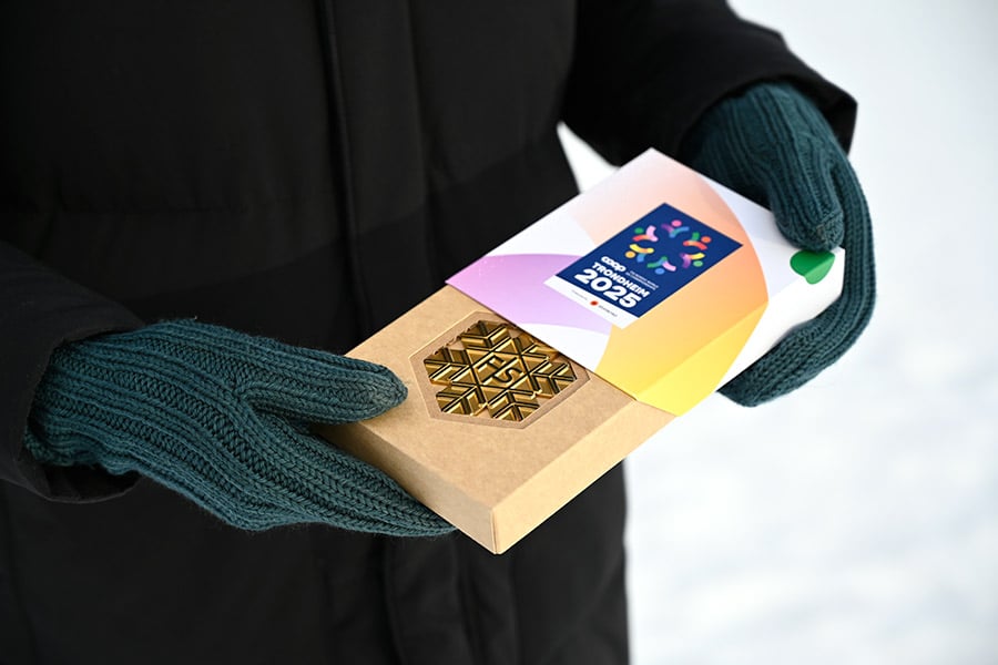 Medalbox made from renewable materials.