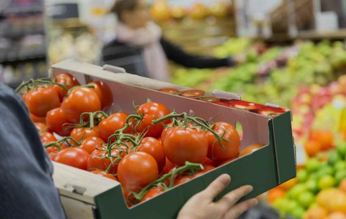 Tomatoes in a box