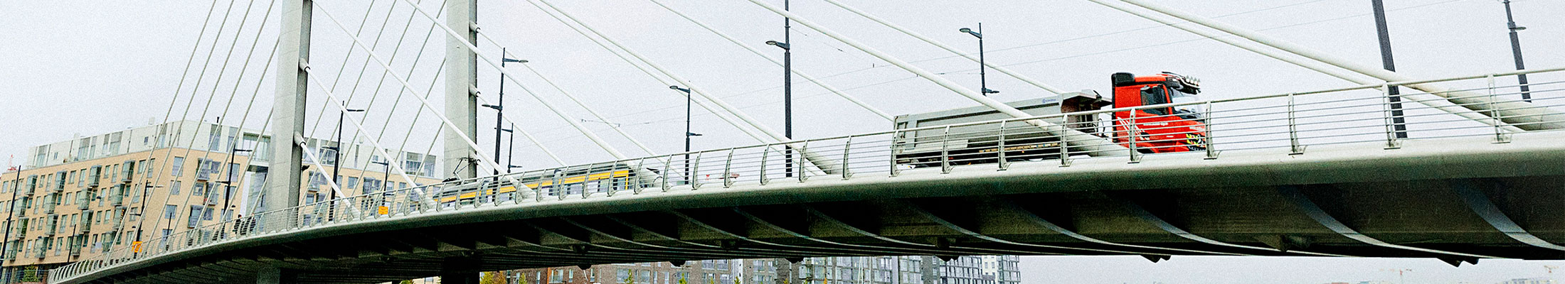 Truck on a bridge