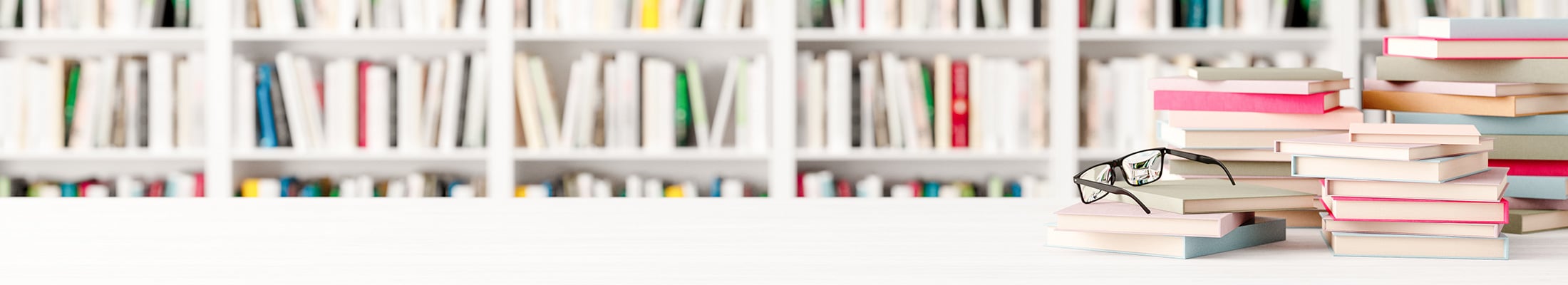 White Bookshelves in the library 3d render 3d illustration