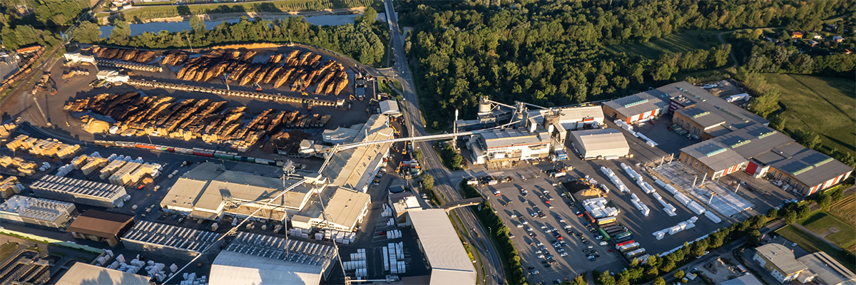Ybbs sawmill from air