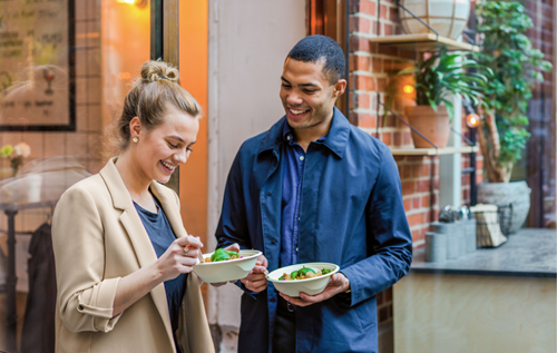 Formed fiber products can be used for variety of end-uses such as take-away salad bowls
