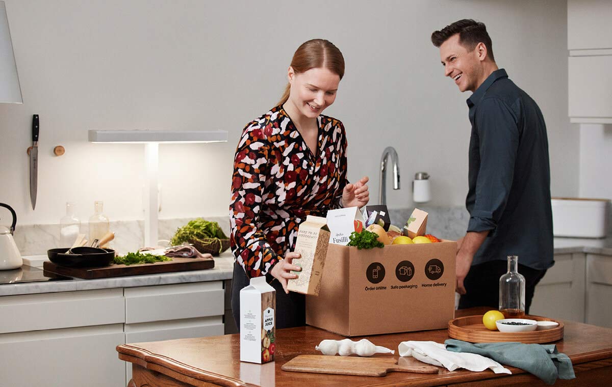 Groceries in kitchen