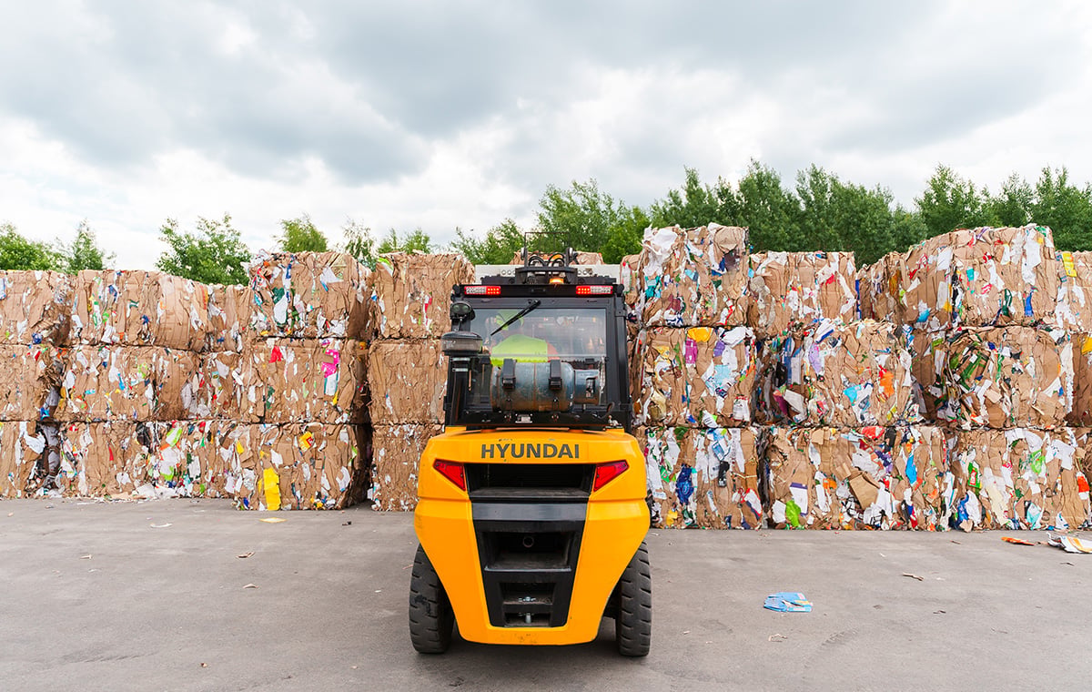 Recycling boards and truck
