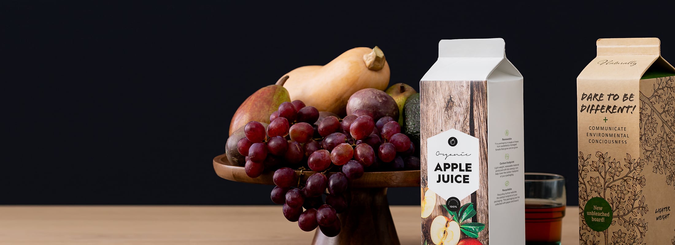 Natural fruit and apple juice