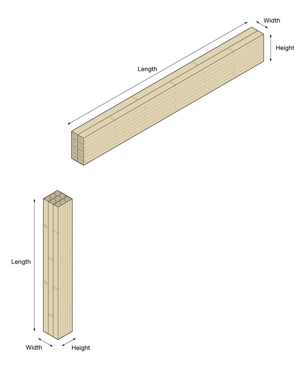 GLT beam and column