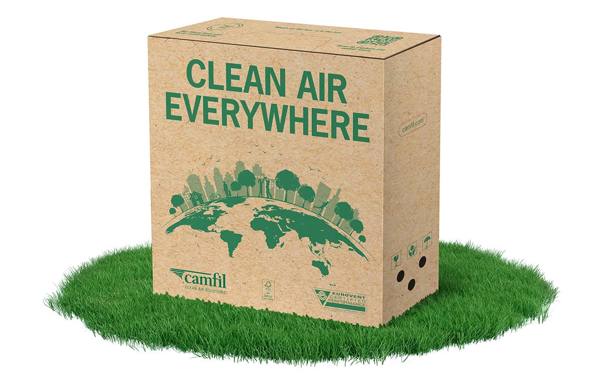 Camfil switched from white to brown boxes saving 50t of CO2